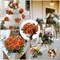 100 Pieces Artificial Foam Rose Flowers Faux Bouquet with Leaves and Stems